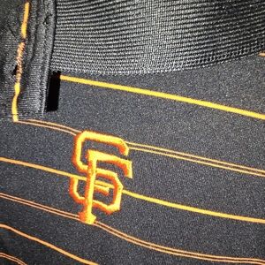 SF San Francisco Giants True Fan Genuine MLB Merchandise Striped Polo Men's XL